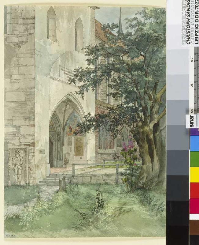 Entrance to a Gothic church from Ernst Ferdinand Oehme