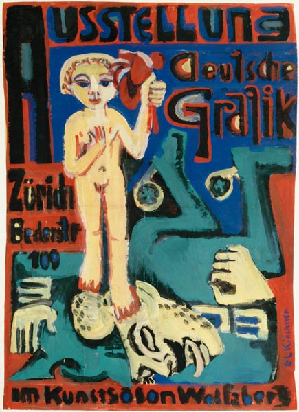 Exhibition poster German graphic Zurich. from Ernst Ludwig Kirchner