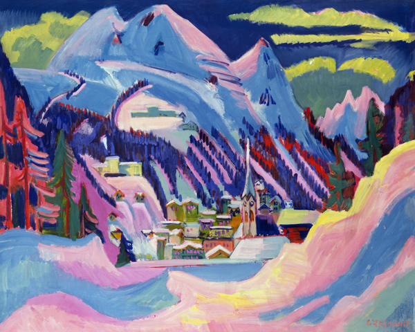 Davos in winter from Ernst Ludwig Kirchner