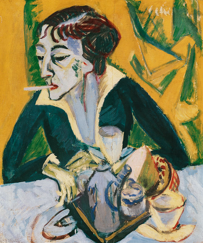 Erna with cigarette from Ernst Ludwig Kirchner