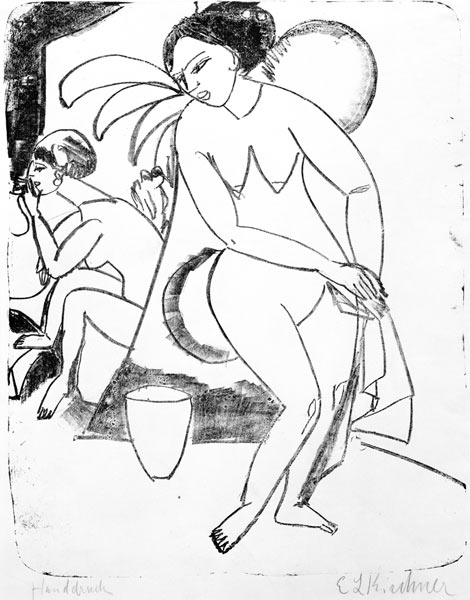 Naked girl in the studio from Ernst Ludwig Kirchner