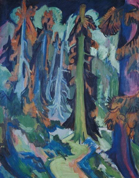 Weather firs (mountain woodland path) from Ernst Ludwig Kirchner