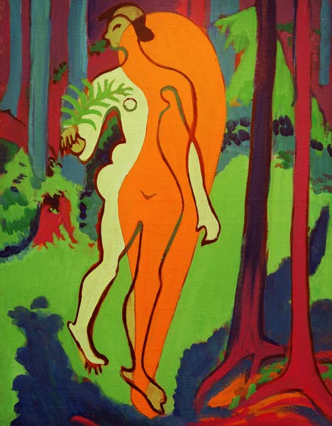 Nude in orange and yellow from Ernst Ludwig Kirchner