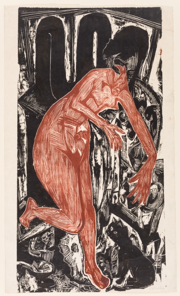 Woman Bathing by the Oven from Ernst Ludwig Kirchner