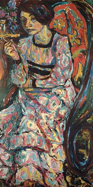 Emmy Frisch in the rocking chair from Ernst Ludwig Kirchner