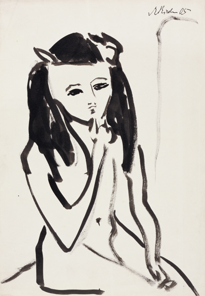 Fränzi als Akt, die Hand am Kinn from Ernst Ludwig Kirchner