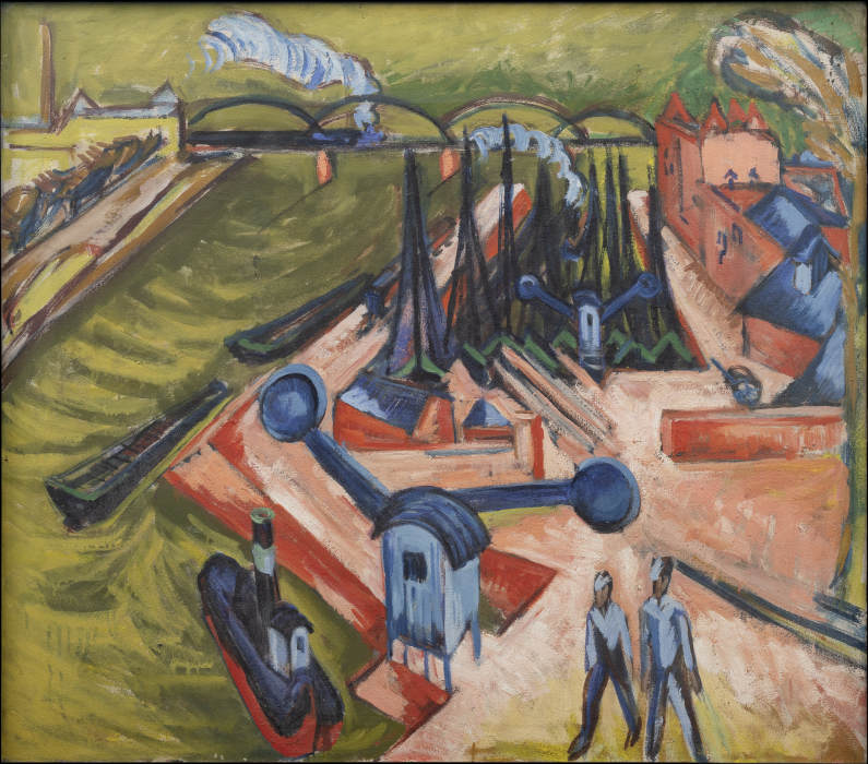 Western Harbour in Frankfurt am Main from Ernst Ludwig Kirchner