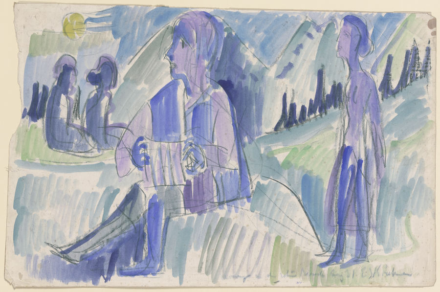 Handorgler in einer Mondnacht from Ernst Ludwig Kirchner