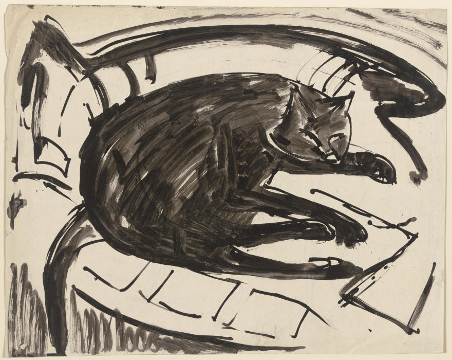 Lying cat from Ernst Ludwig Kirchner