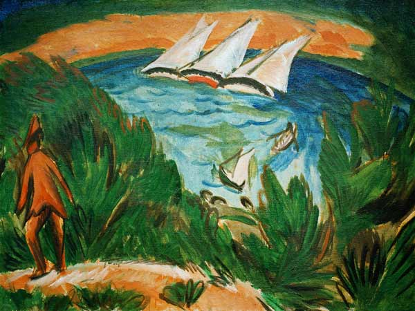 Sailing boats in the storm from Ernst Ludwig Kirchner