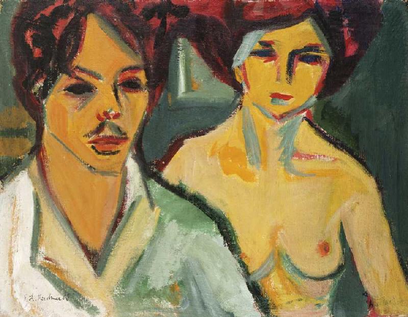 Self-portrait with model from Ernst Ludwig Kirchner