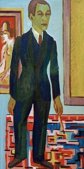 Painter standing (self-portrait)