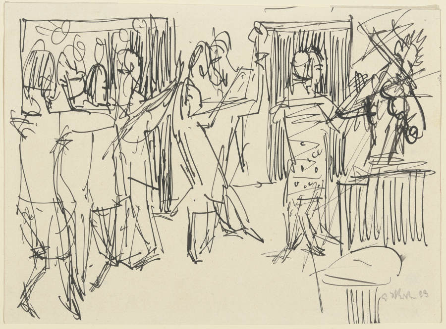 Vier tanzende Paare und Geiger from Ernst Ludwig Kirchner