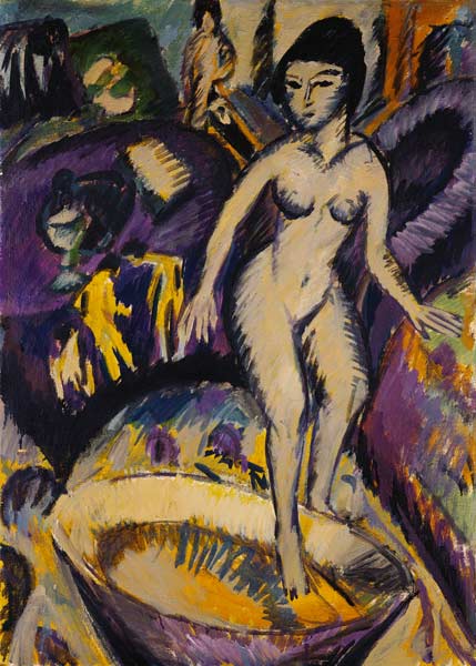Nude woman with bathtub from Ernst Ludwig Kirchner