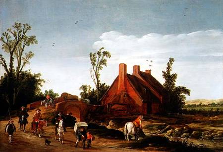 A Wooded Landscape with Travellers on a Track from Esaias van de Velde