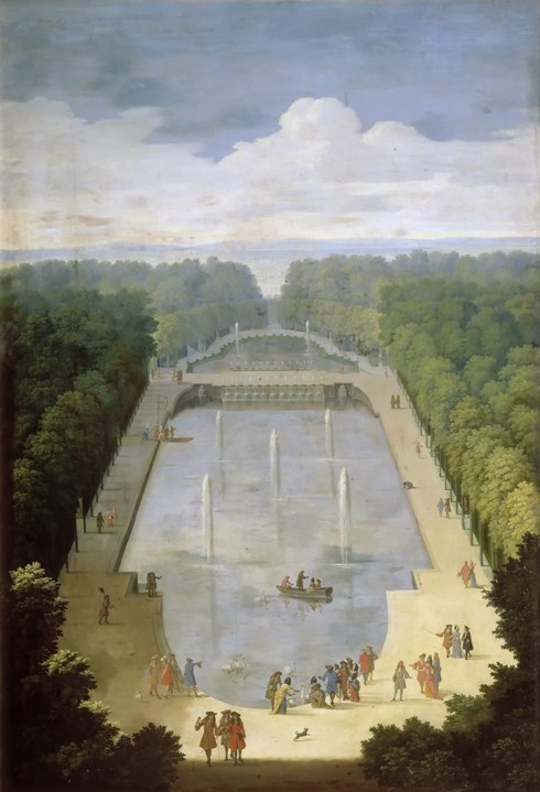 Bosquet de l'Île Royale and Bassin du Miroir in the gardens of Versailles from Etienne Allegrain