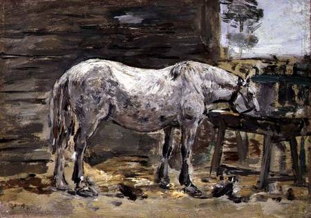 A Horse Drinking from Eugène Boudin