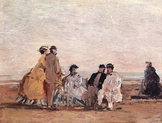 On the Beach at Trouville, c.1865 from Eugène Boudin