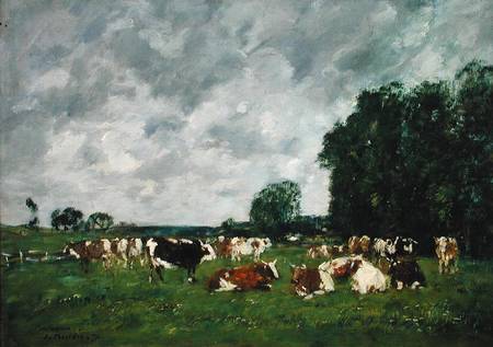 Pasture in Fervaques or, Cows in a Pasture from Eugène Boudin
