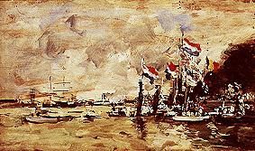 Before the regatta. Antwerp from Eugène Boudin
