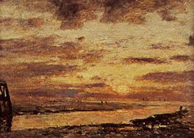 Sunset over the sea at Trouville from Eugène Boudin