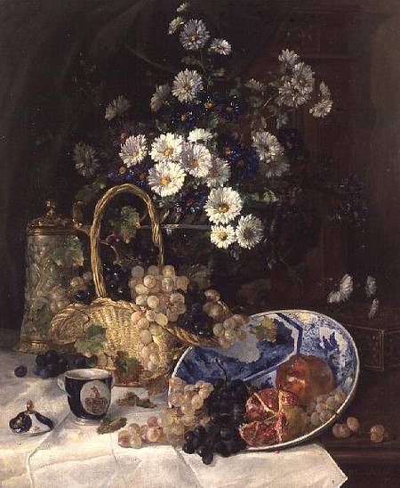 Still life with Flowers and Fruit from Eugene Henri Cauchois