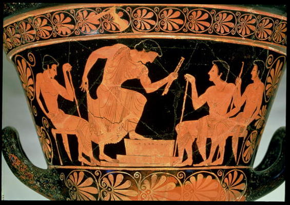 A Musical Contest, detail from an Attic red-figure calyx-krater, from Cervetri, Italy, c.510 BC (pot from Euphronios