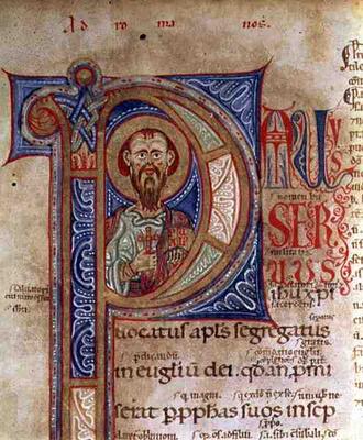 Epistle of St. Paul, 12th century (vellum) from European School, (12th century)