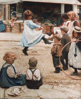 Auf der Straße spielende Kinder
