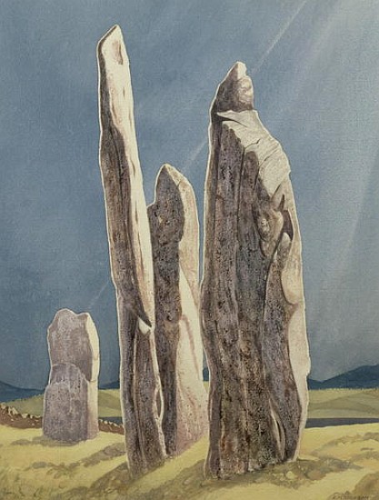 Tall Stones of Callanish, Isle of Lewis, 1986-7 (w/c)  from Evangeline  Dickson