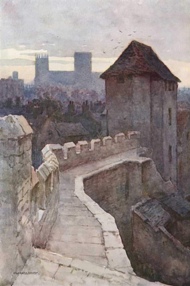 Fishergate Postern from the Walls from E.W. Haslehust