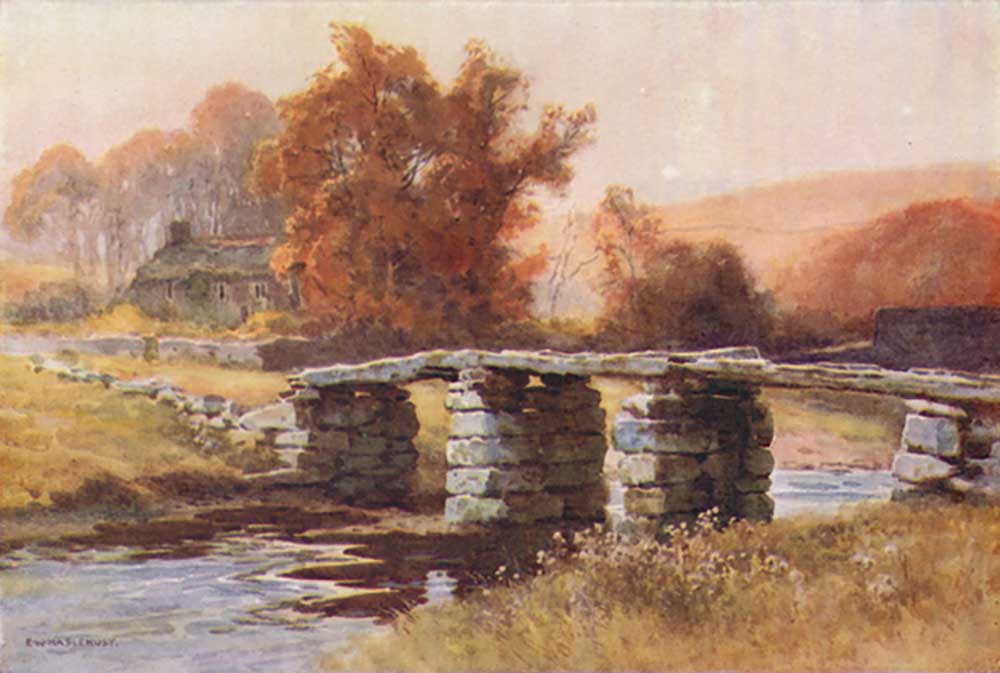 Clapper Bridge, Postbridge from E.W. Haslehust