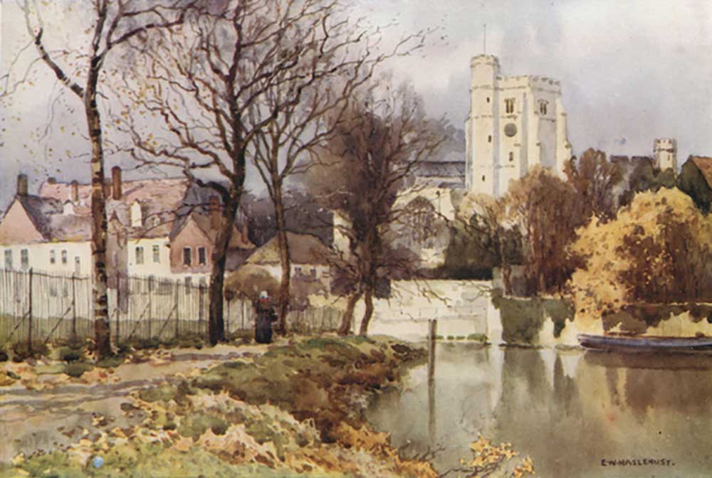 Maidstone, All Saints Church and the Palace from E.W. Haslehust