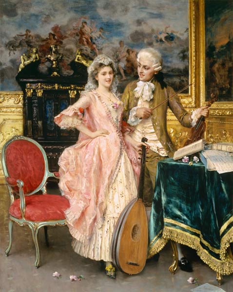 Music hour in the Rococo period. from Federigo Andreotti