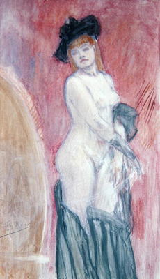 Coquettish in front of a mirror (pastel) from Felicien Rops