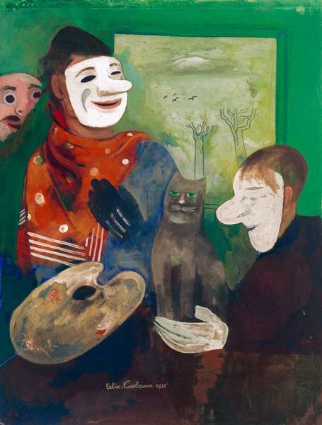 Masks and Cats (Artist with Mask and Cat) from Felix Nussbaum
