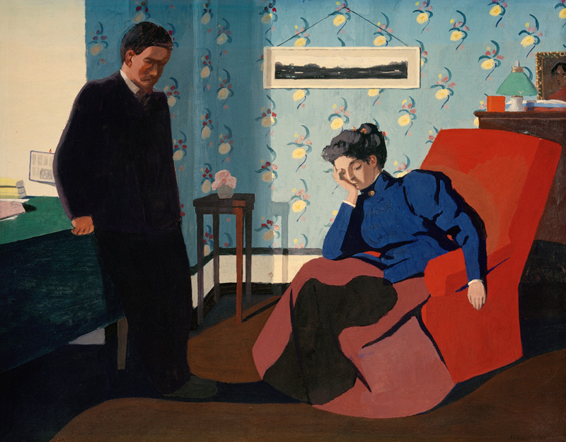 enterior with Red Armchair and Figures from Felix Vallotton