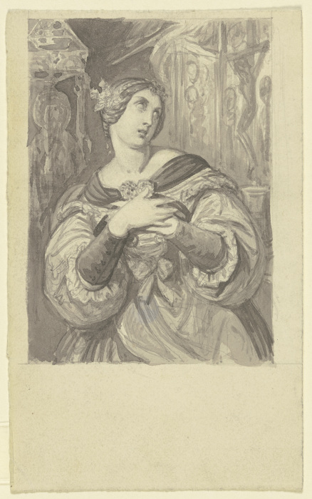 Weibliche Halbfigur (Entwurf für Almanachbilder) from Ferdinand Fellner