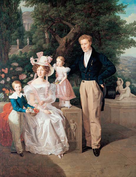 Die Familie Neuhaus. Legationsrat Ritter von Neuhaus (um1770-1855) mit Frau u.K from Ferdinand Georg Waldmüller