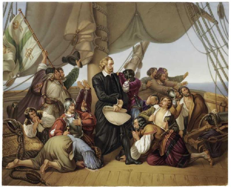Christopher Kolumbus auf seinem Schiff. from Ferdinand Hodler