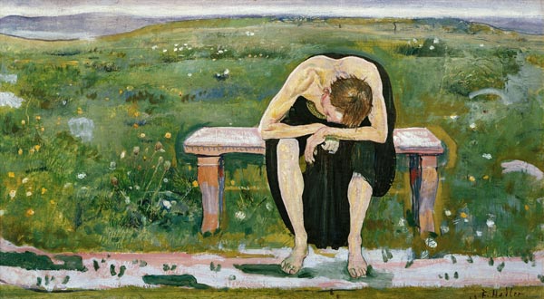 Soul (young man) disappointed from Ferdinand Hodler