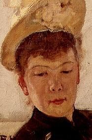 The first wife of the artist with a yellow hat. from Ferdinand Hodler