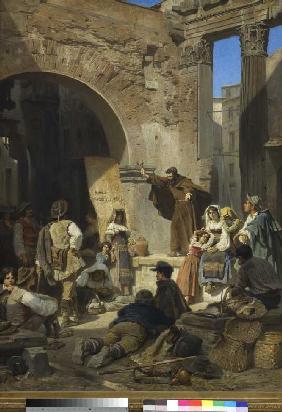 Kapuzinerpredigt im Porticus Octaviae in Rom