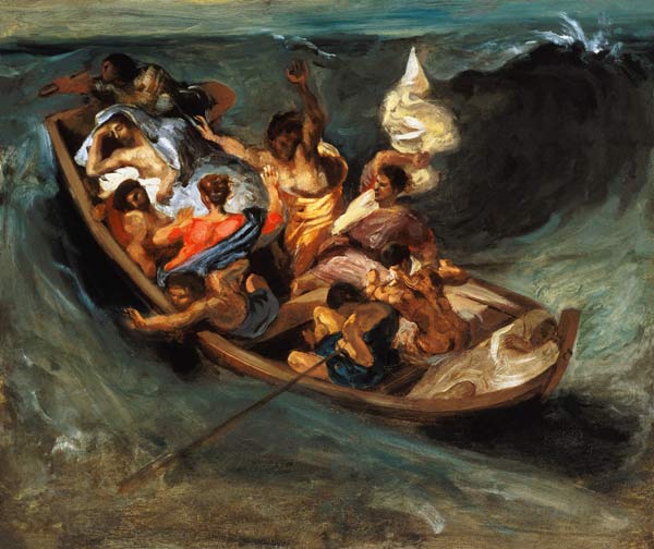 Christ in the storm on the sea from Ferdinand Victor Eugène Delacroix