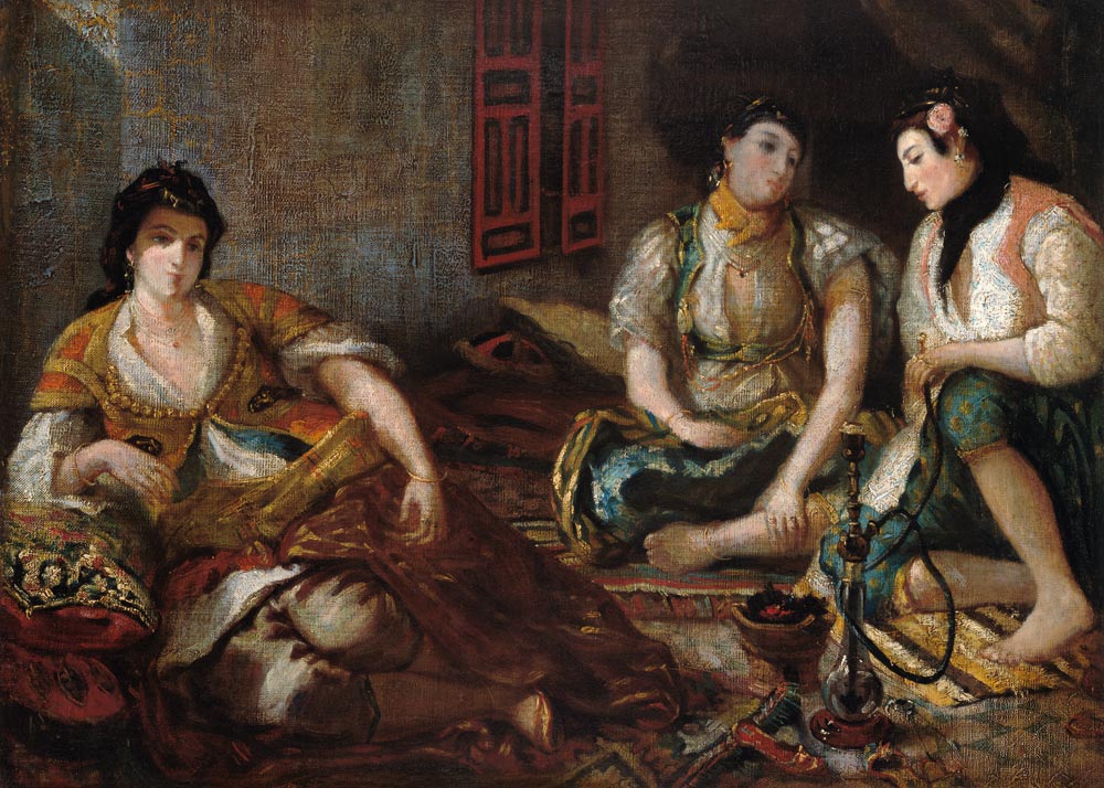 Three Arab Mesdames Studie to the oil painting from Ferdinand Victor Eugène Delacroix