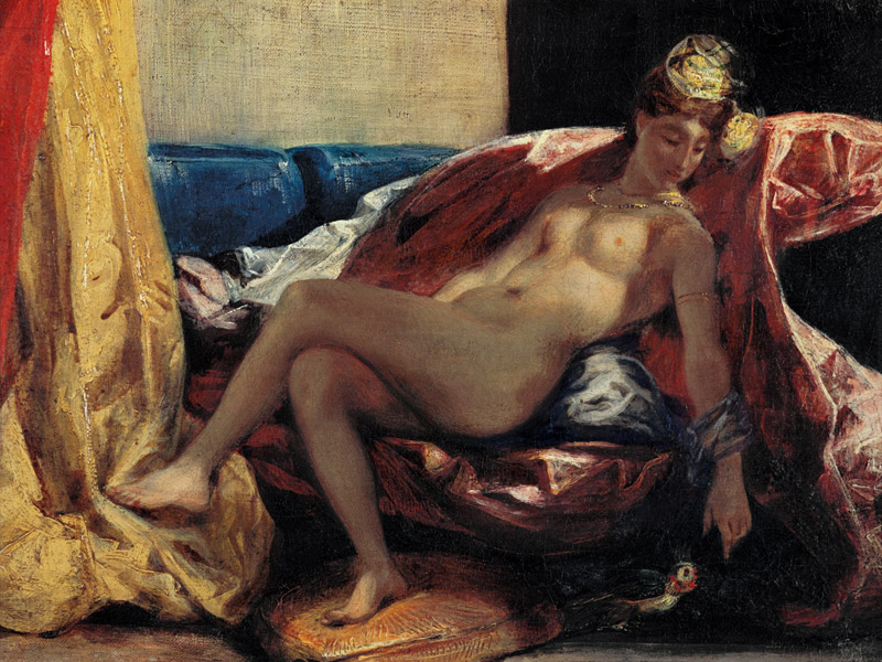 E.Delacroix, Frau mit Papgei from Ferdinand Victor Eugène Delacroix