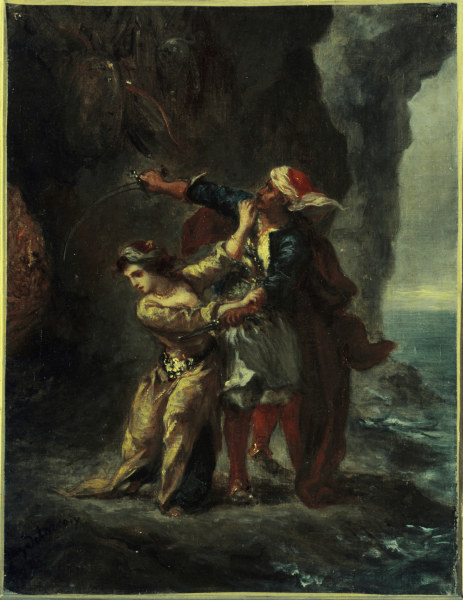 Byron, Braut von Abydos / Gem.Delacroix from Ferdinand Victor Eugène Delacroix