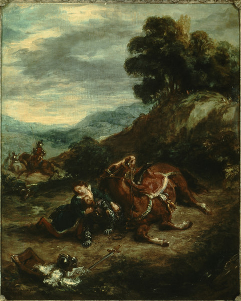 Byron, Tod des Lara / Gem.v.Delacroix from Ferdinand Victor Eugène Delacroix