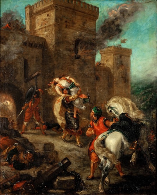 Rebecca Raped by a Knight Templar During the Sack of the Castle Frondeboeuf from Ferdinand Victor Eugène Delacroix