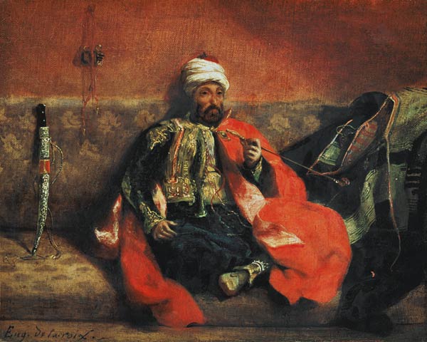 Smoking Turk on a Divan from Ferdinand Victor Eugène Delacroix